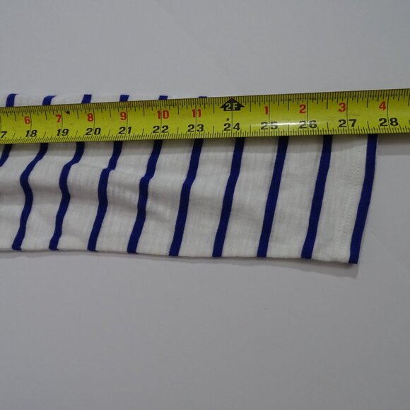 Chicos The Ultimate Tee Open Cardigan Stripe White Blue Women Size 1 M 8 NEW - Picture 11 of 13